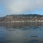 Then we motored out of the fog and could clearly see Hat (Gedney) Island on our way to Langley