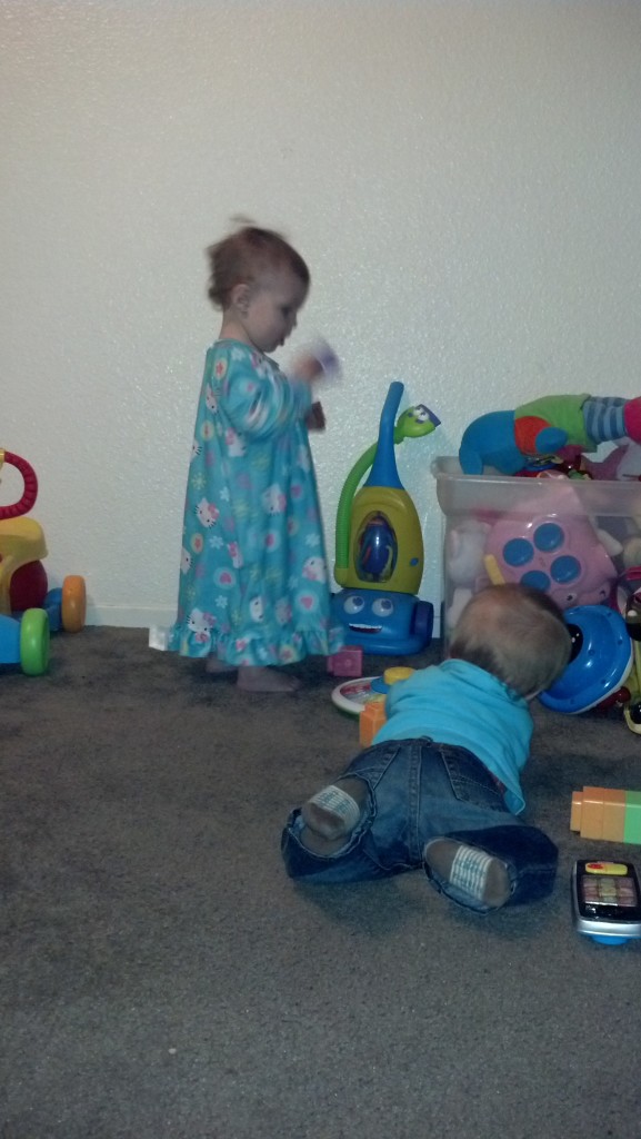 Playing with Bella's toys